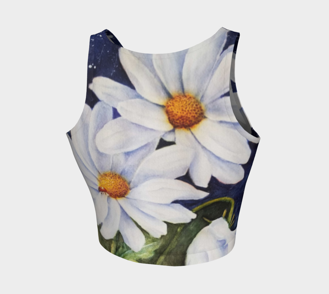 WHITE DAISIES and LADY BUG in WATERCOLOR preview #2