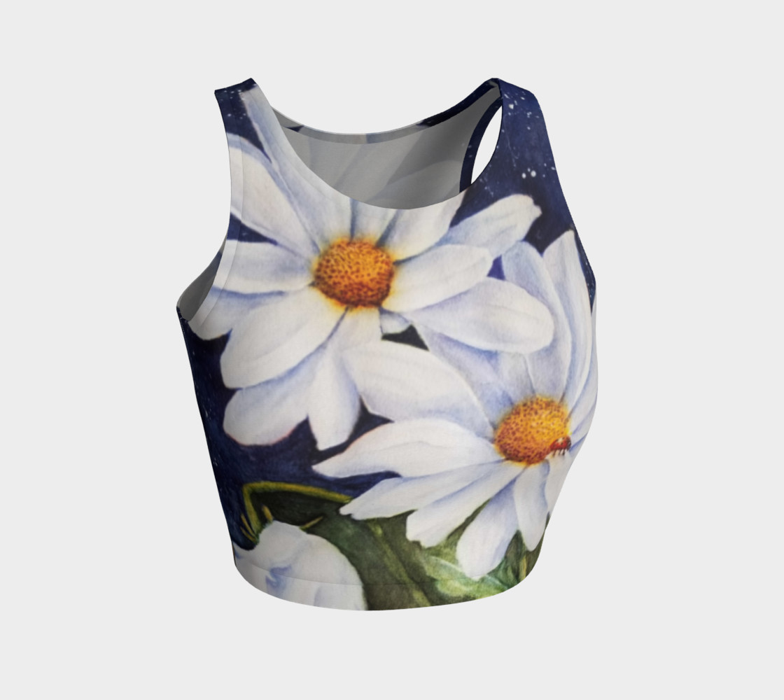 WHITE DAISIES and LADY BUG in WATERCOLOR preview #1
