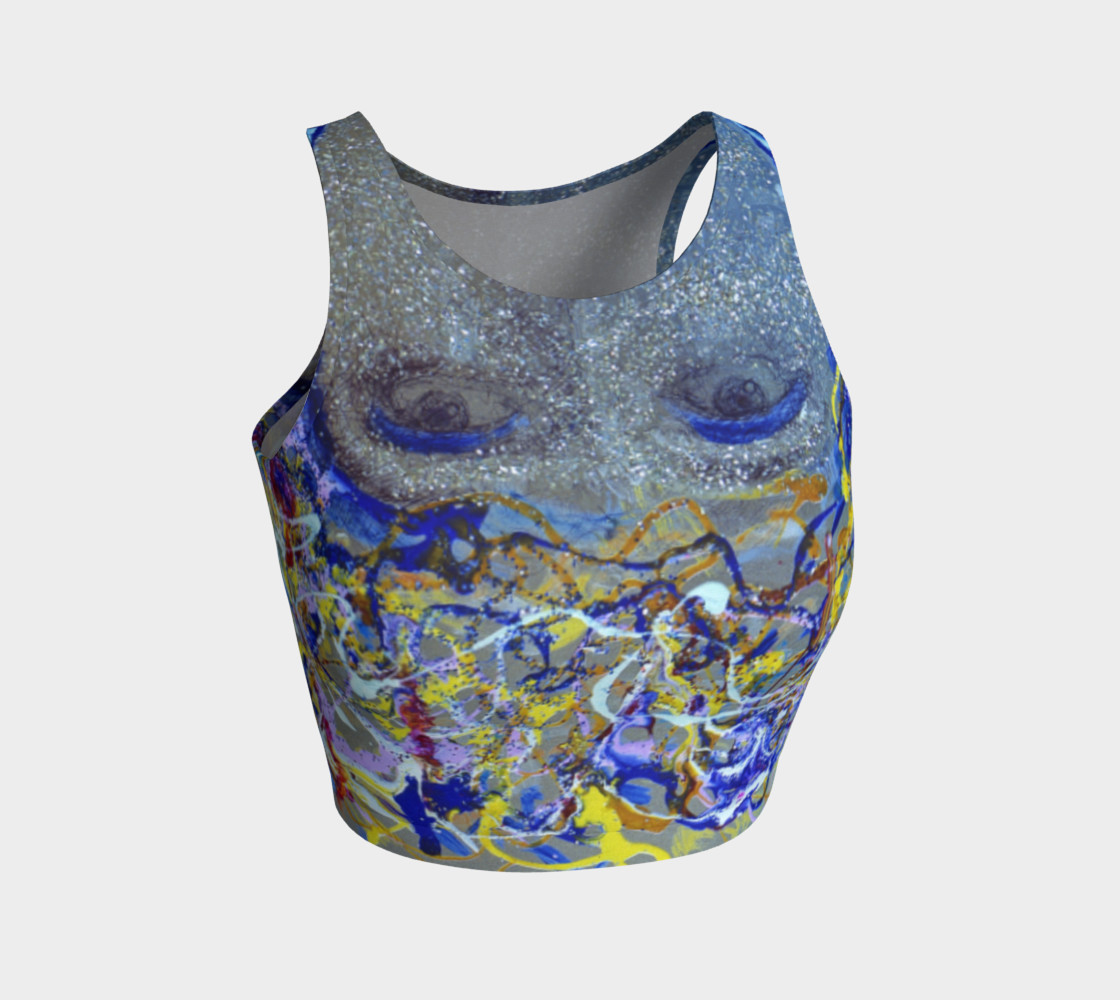 Aperçu de Glitter Queen Upside-Down Crown Crop Top #1
