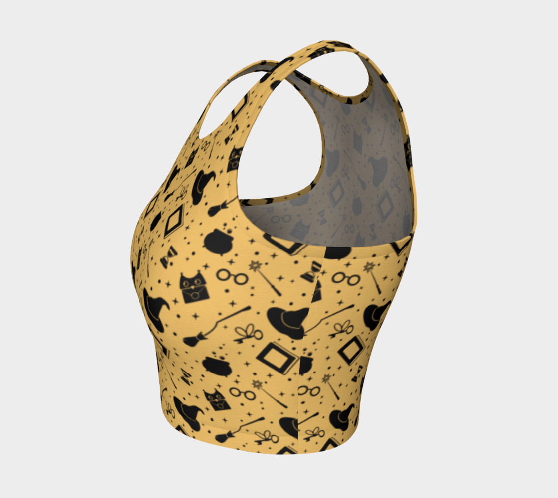 Magic symbols yellow athletic crop top preview #3