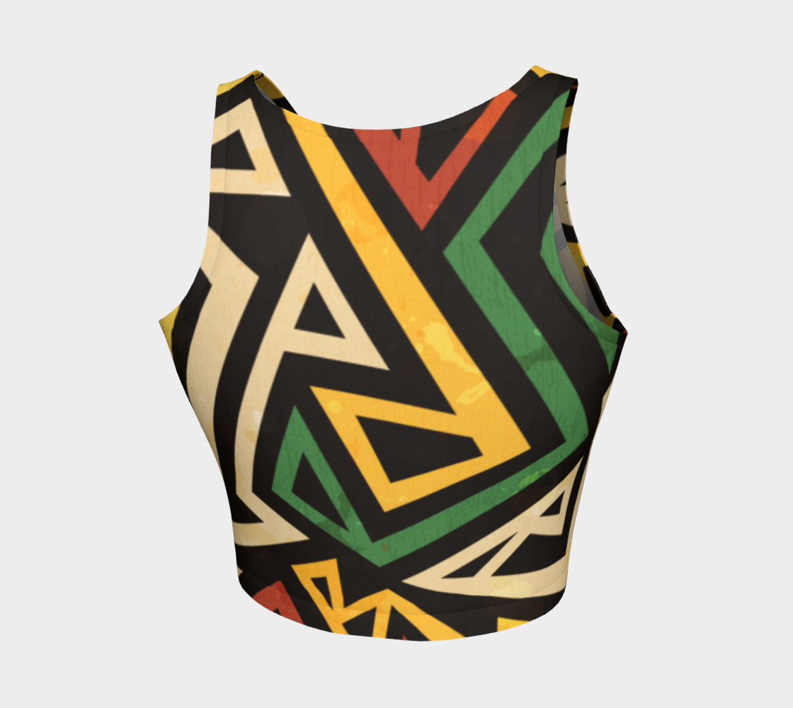 African Geometric crop top (print by Gudinny) preview #2