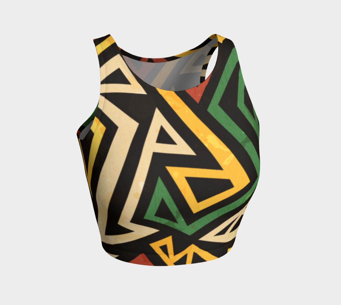 African Geometric crop top (print by Gudinny) preview #1