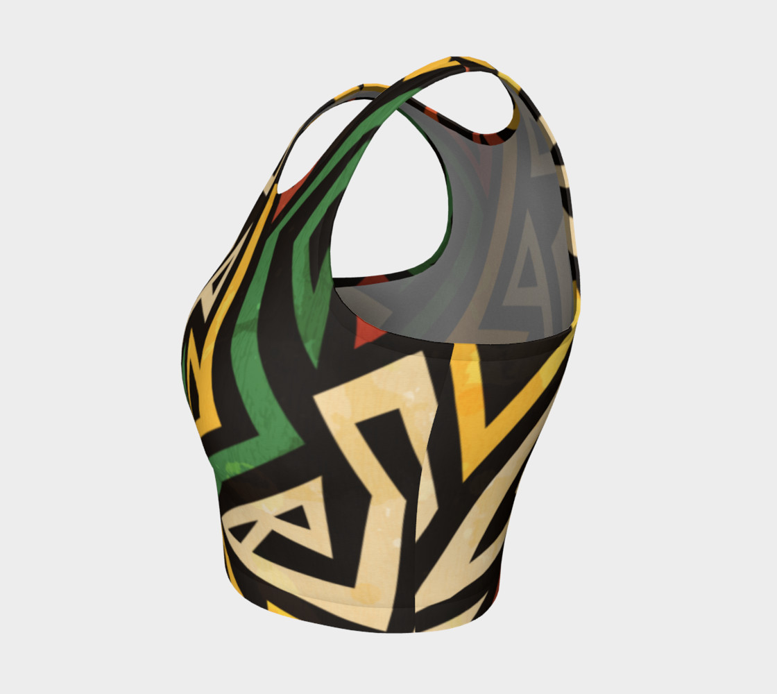 African Geometric crop top (print by Gudinny) preview #3