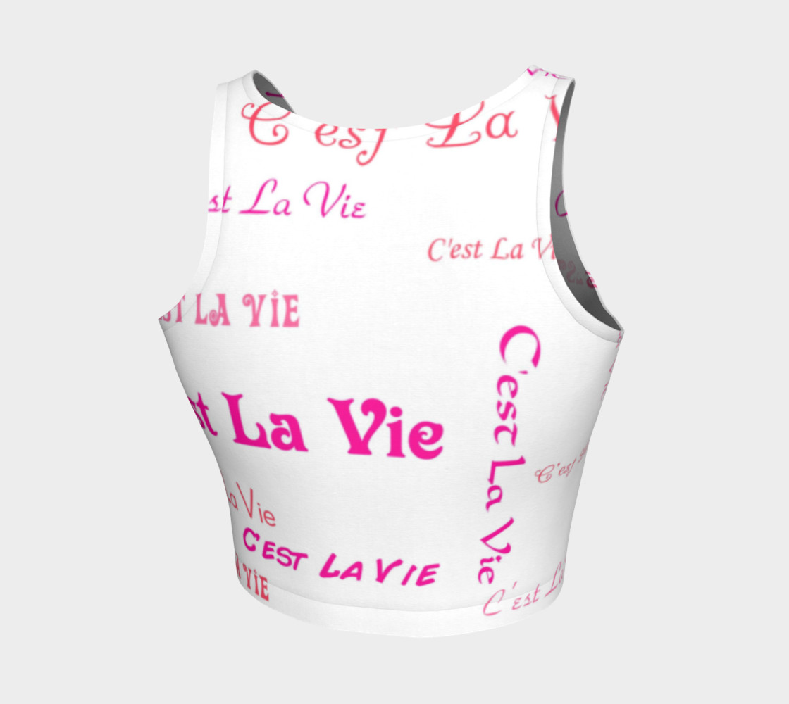 Fuchsia C'est La Vie Crop Top preview #2