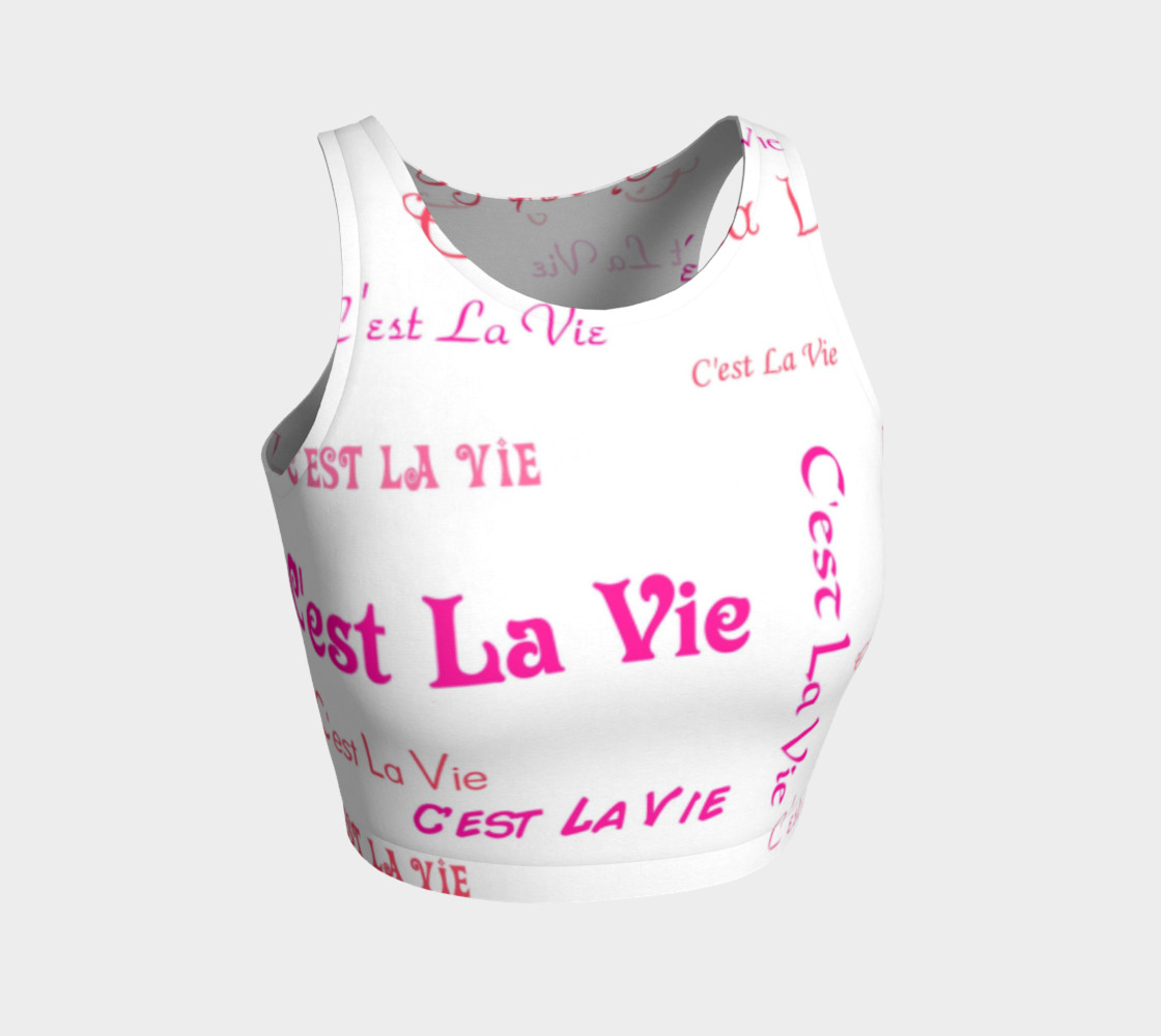 Fuchsia C'est La Vie Crop Top preview #1
