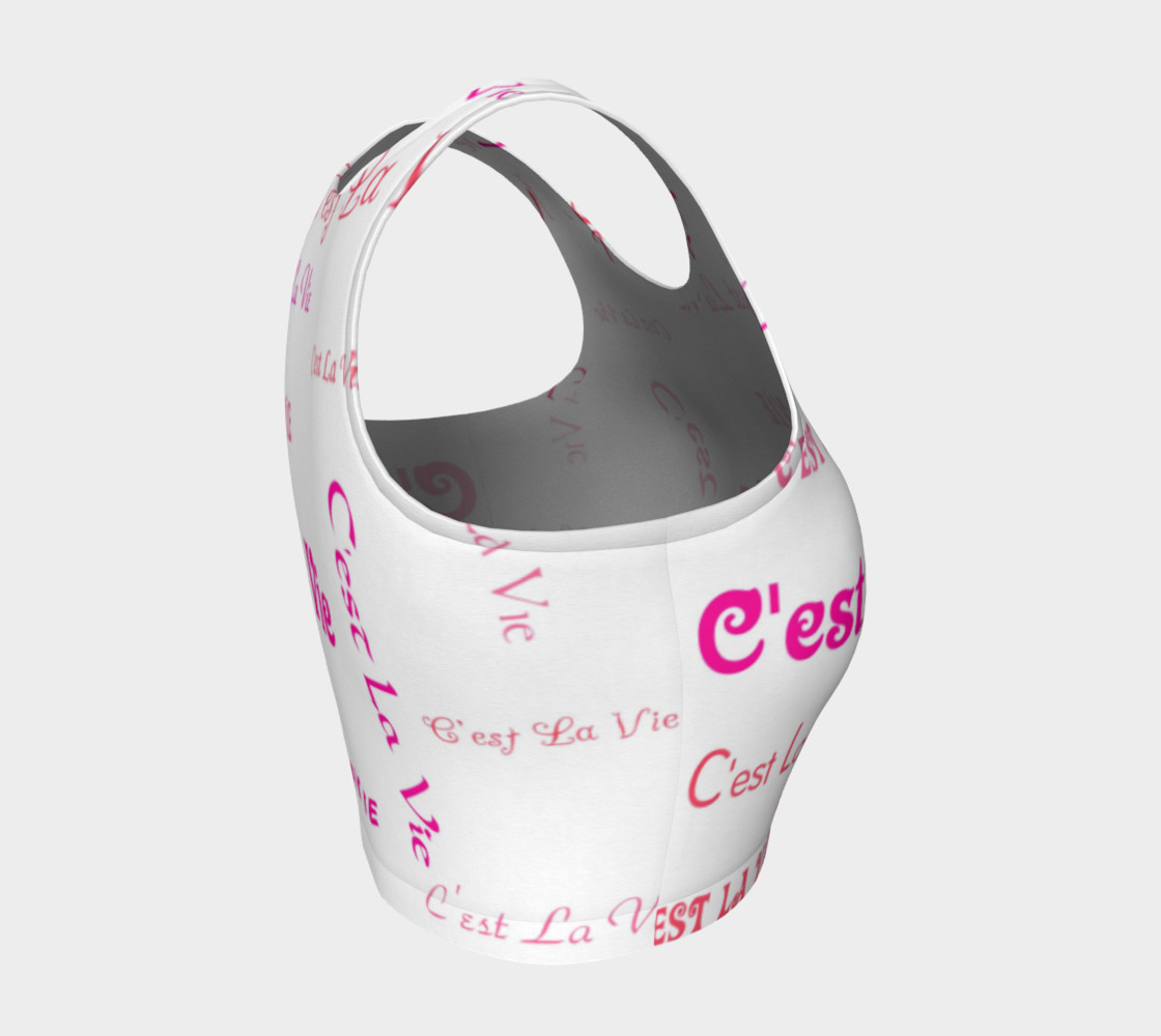 Fuchsia C'est La Vie Crop Top preview #4