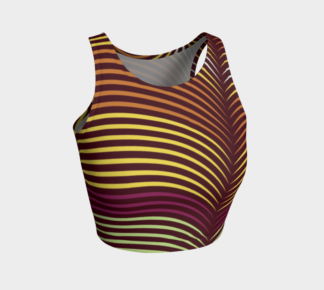 Neon Lines - Coral Sunset Athletic Crop Top preview #1