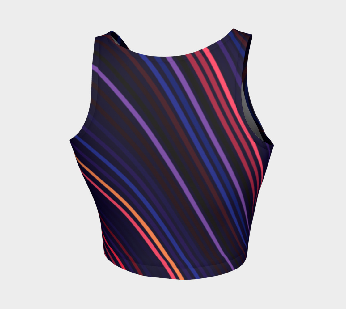 Neon Lines - Electric Sunset Athletic Crop Top preview #2