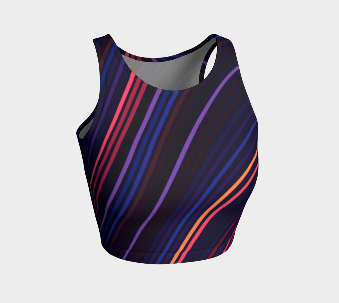 Neon Lines - Electric Sunset Athletic Crop Top thumbnail #2