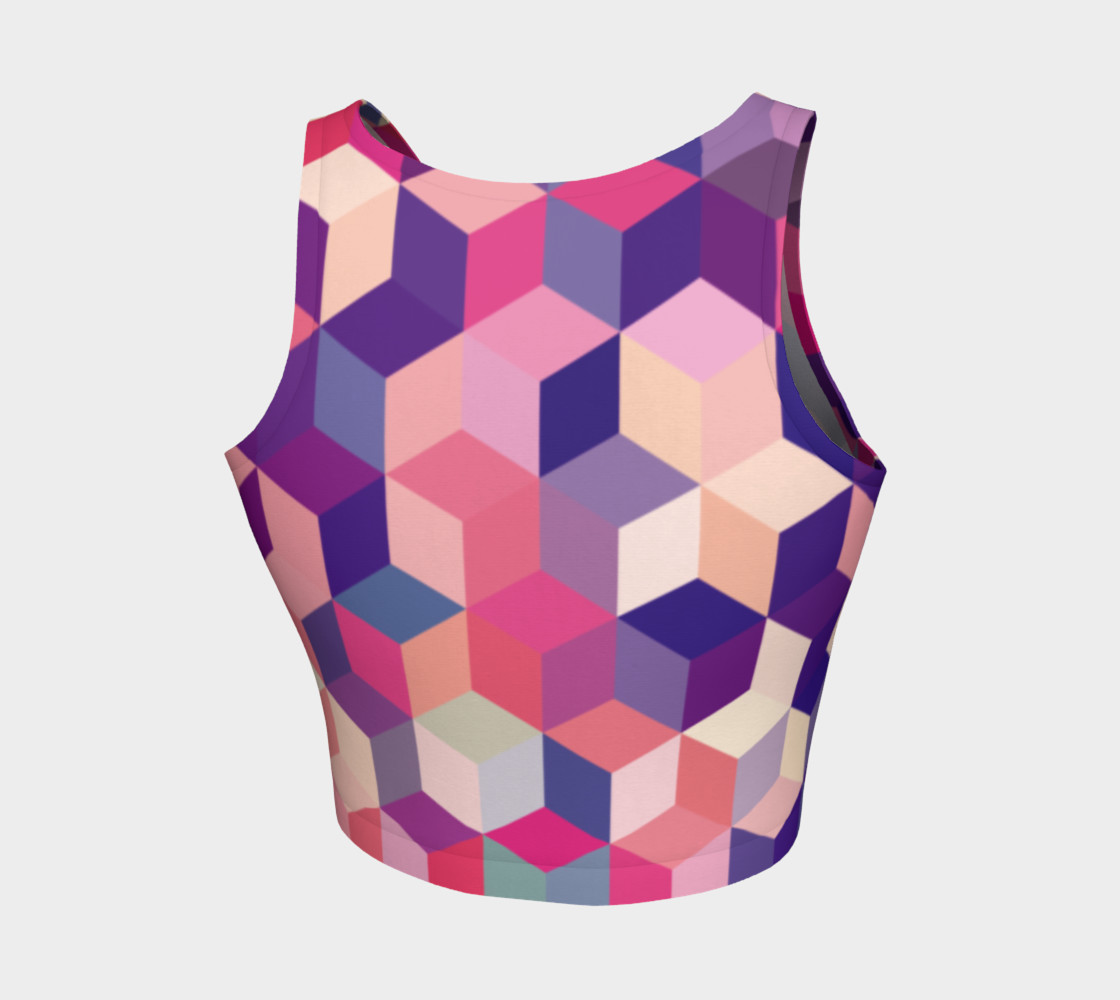 Geometrix - Cubit Pink Athletic Crop Top preview #2