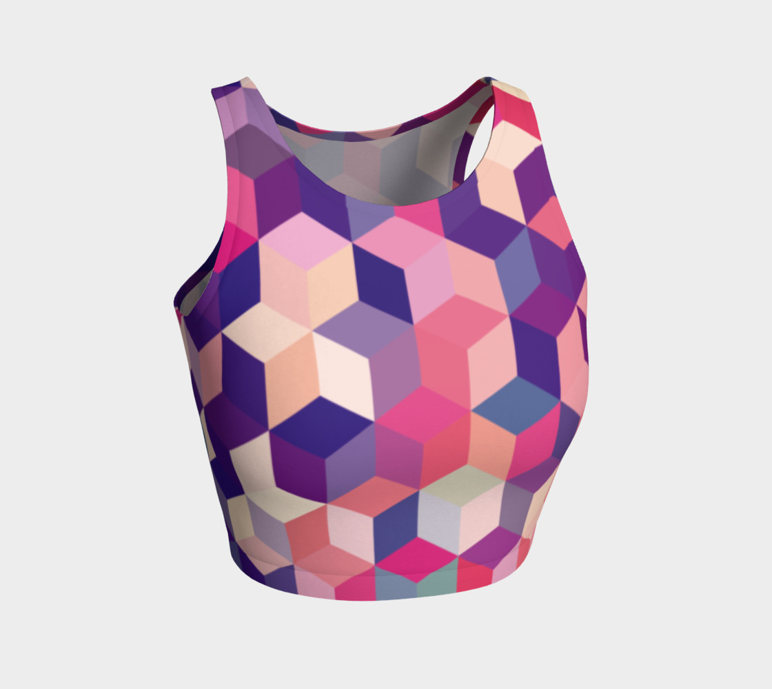 Geometrix - Cubit Pink Athletic Crop Top preview #1
