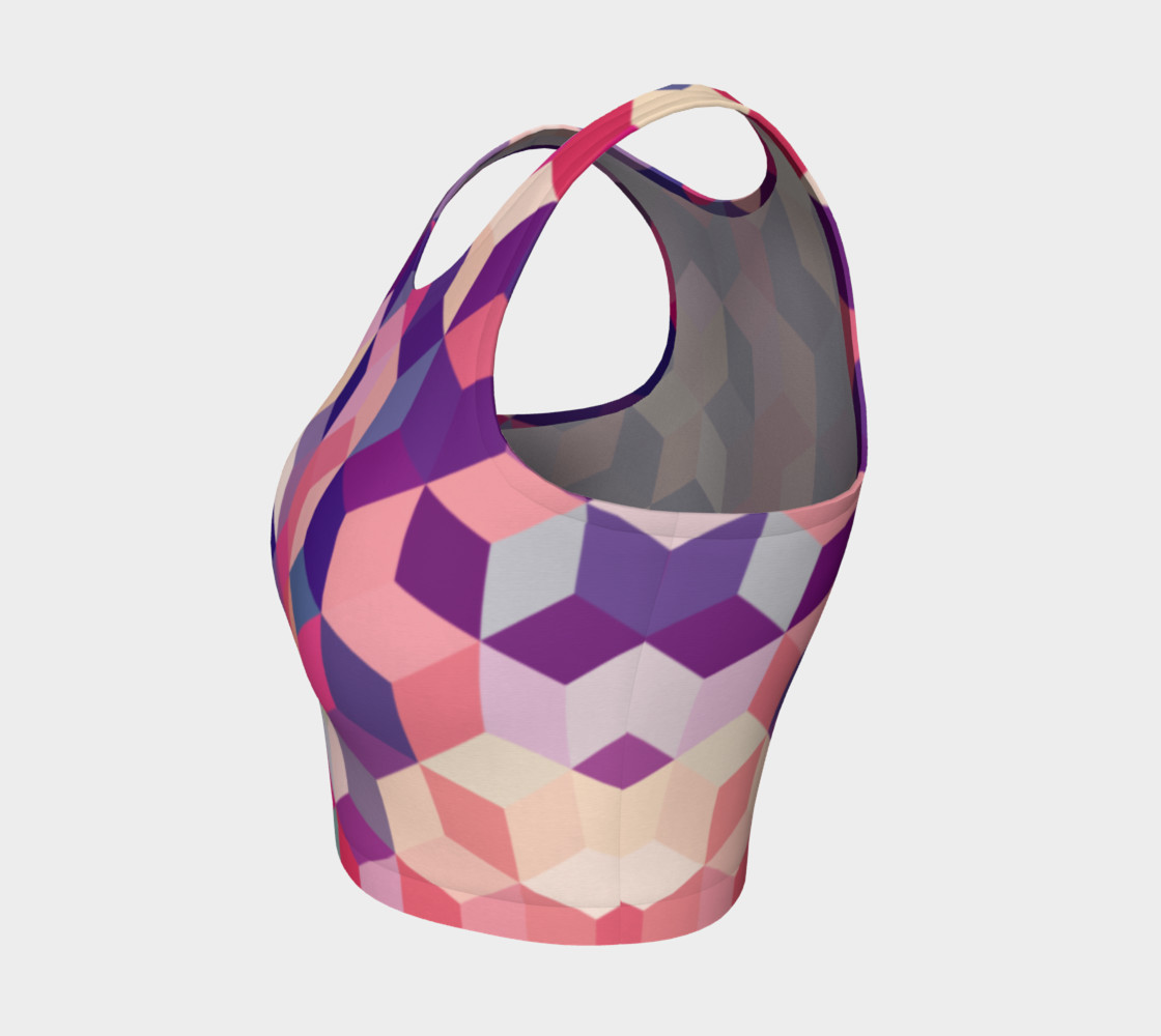 Geometrix - Cubit Pink Athletic Crop Top preview #3