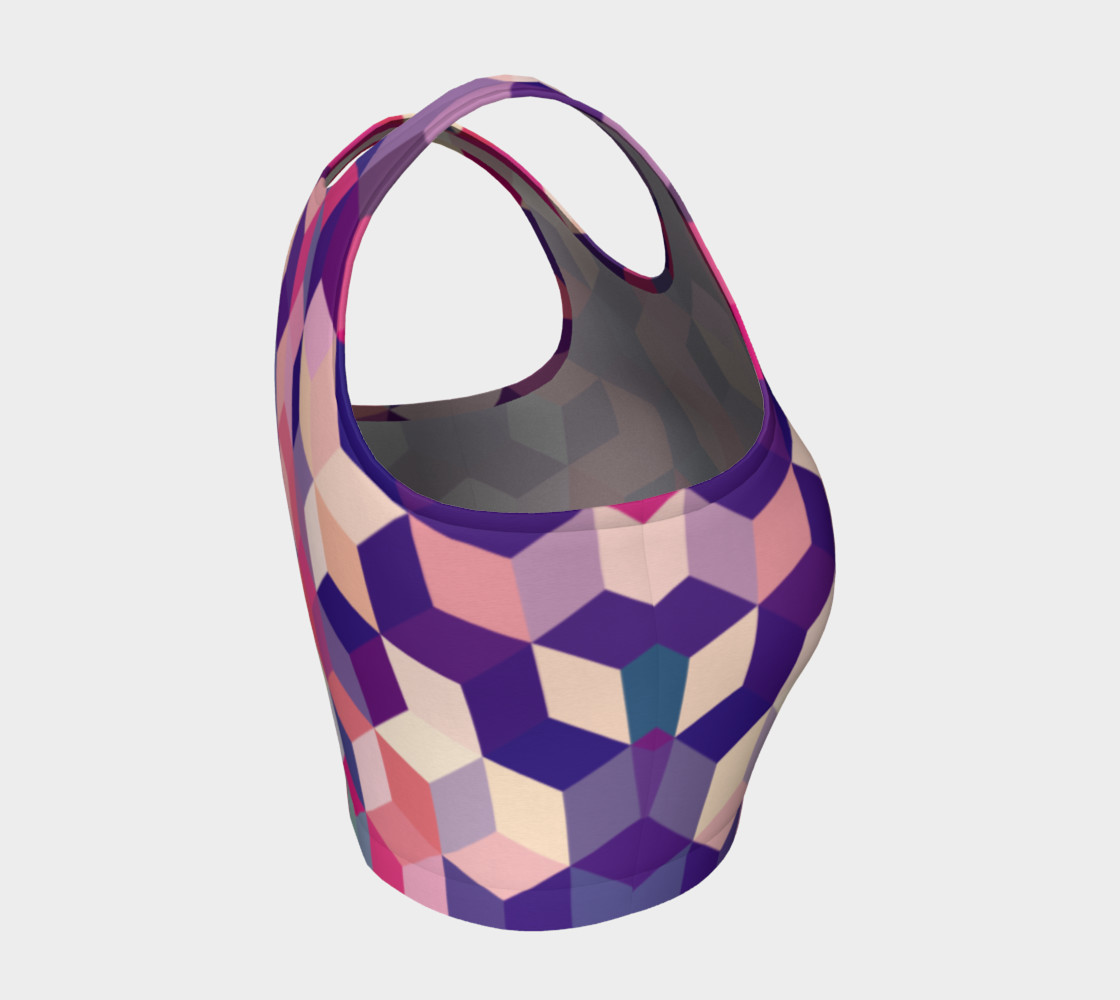 Geometrix - Cubit Pink Athletic Crop Top preview #4