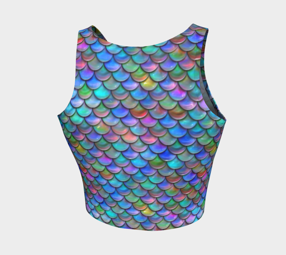 Ocean Rainbow Mermaid Athletic Crop Top preview #2