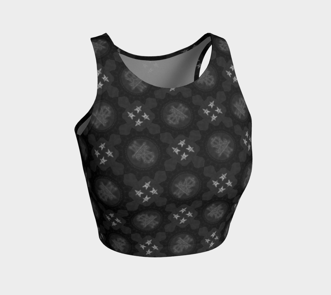 Occult Symbols Gothic Print Crop Top preview #1