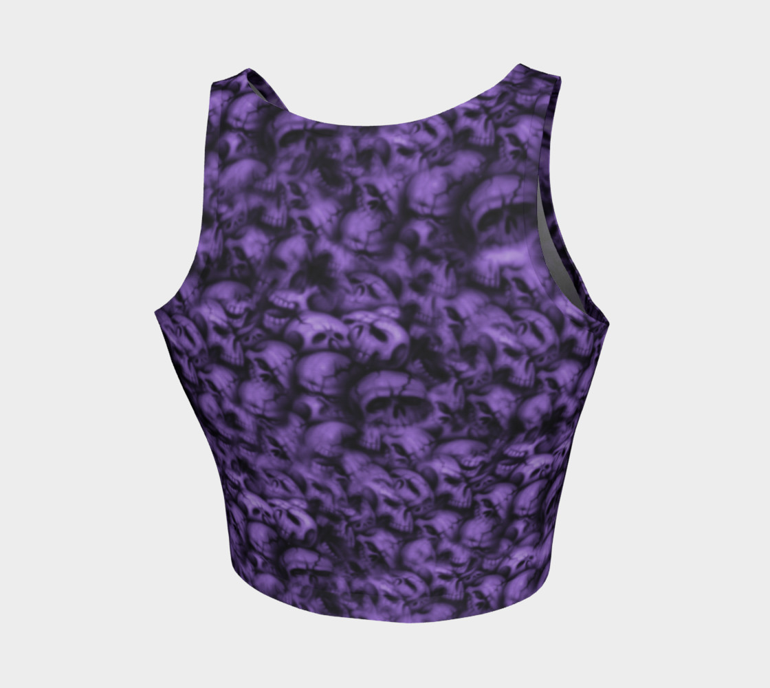 Purple Skulls Gothic Print Cropped Top preview #2