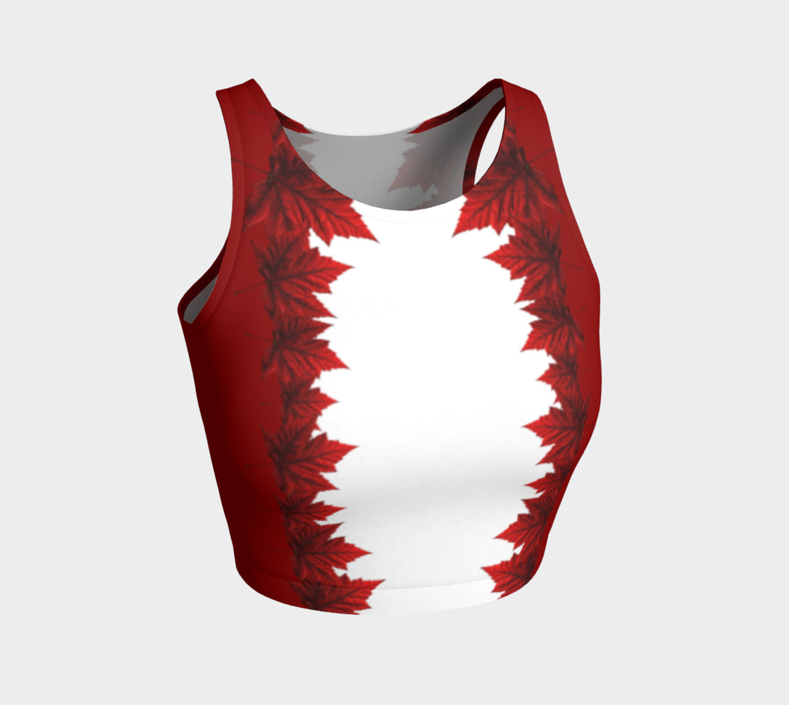 Aperçu 3D de Canada Maple Leaf Sports Crop Tops Women's Souvenir Shirts