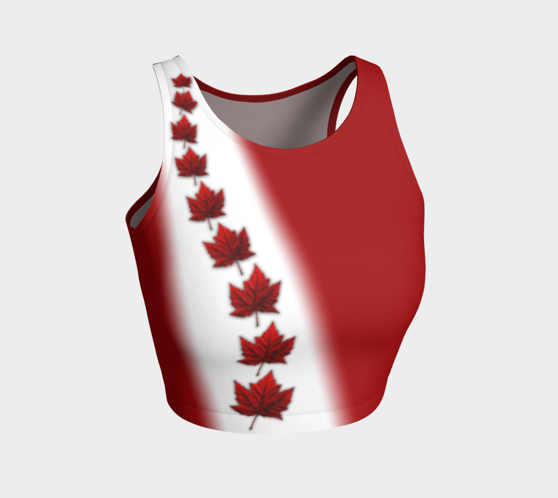 Aperçu de Canada Flag Sports Crop Tops Women's Souvenir Shirts #1