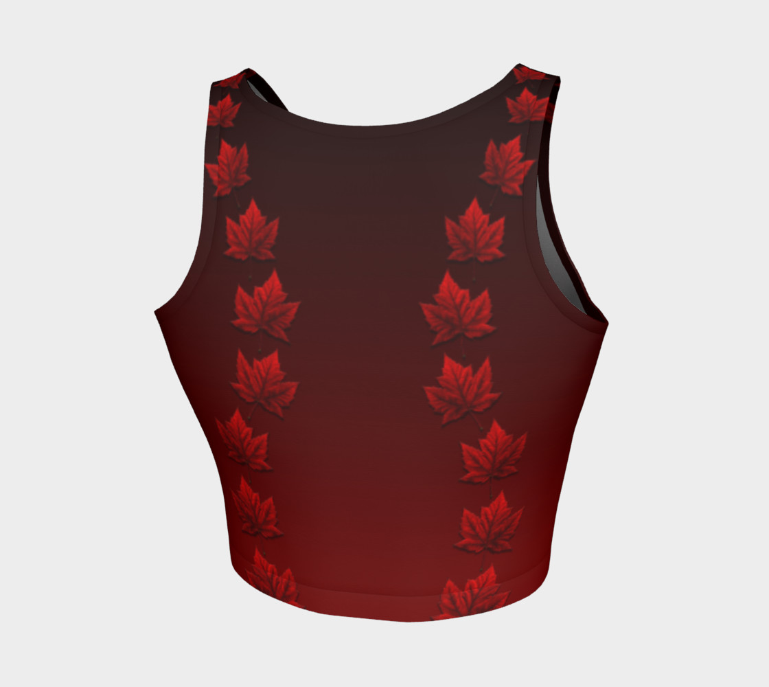 Canada Maple Leaf Crop Top Canada Sports Shirts Miniature #3