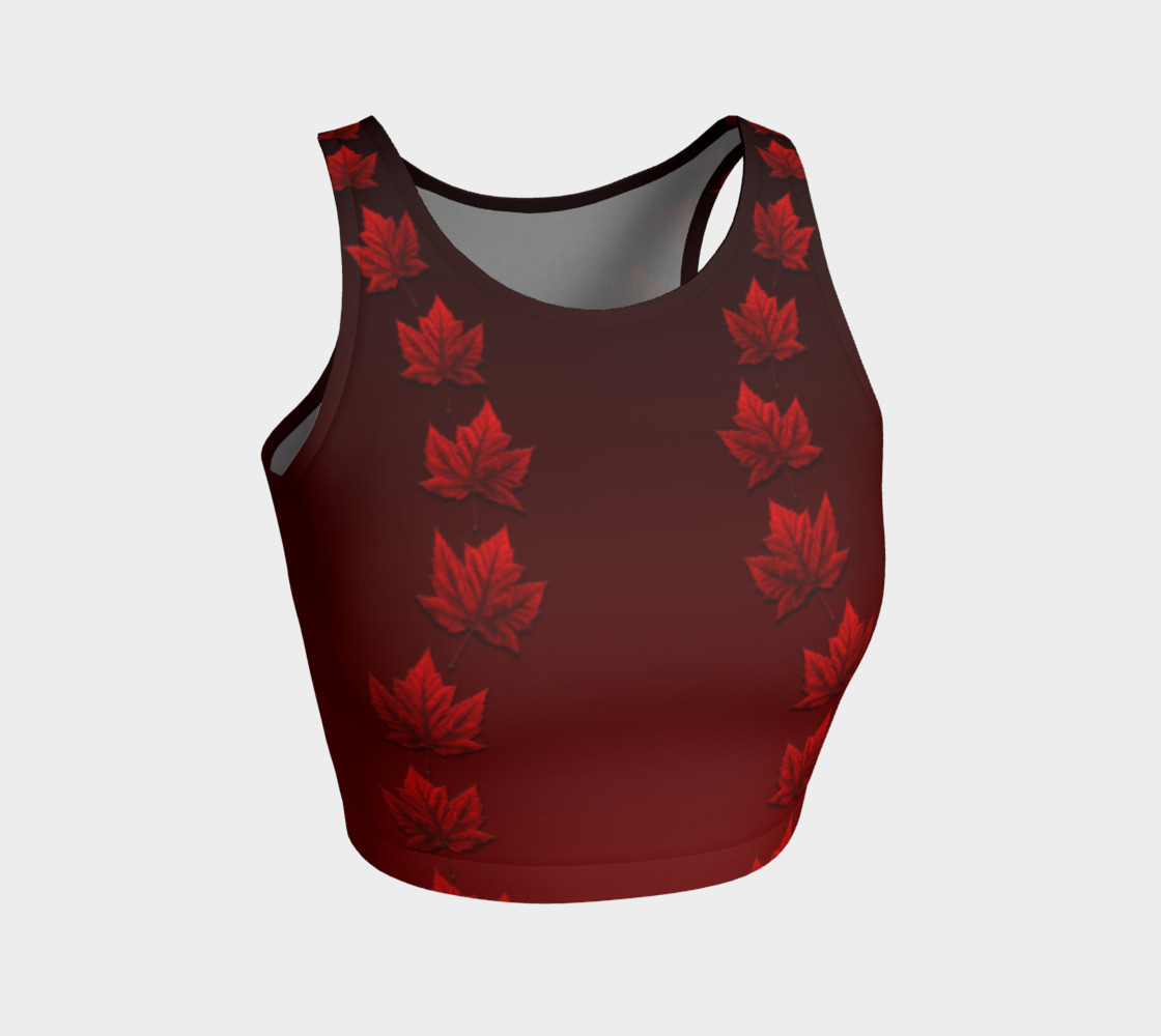 Aperçu 3D de Canada Maple Leaf Crop Top Canada Sports Shirts