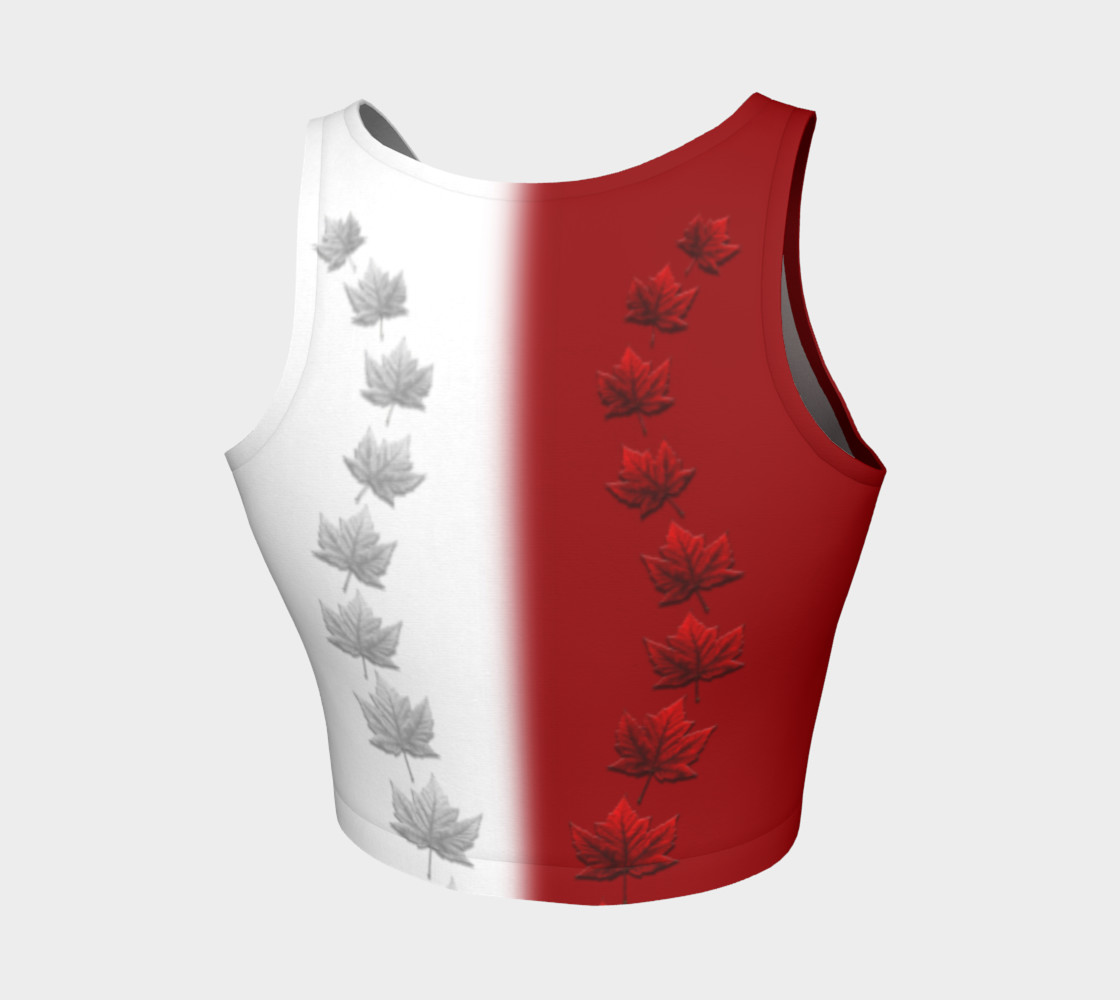 Canada Flag Sports Crop Tops 2 Tone Shirts Miniature #3
