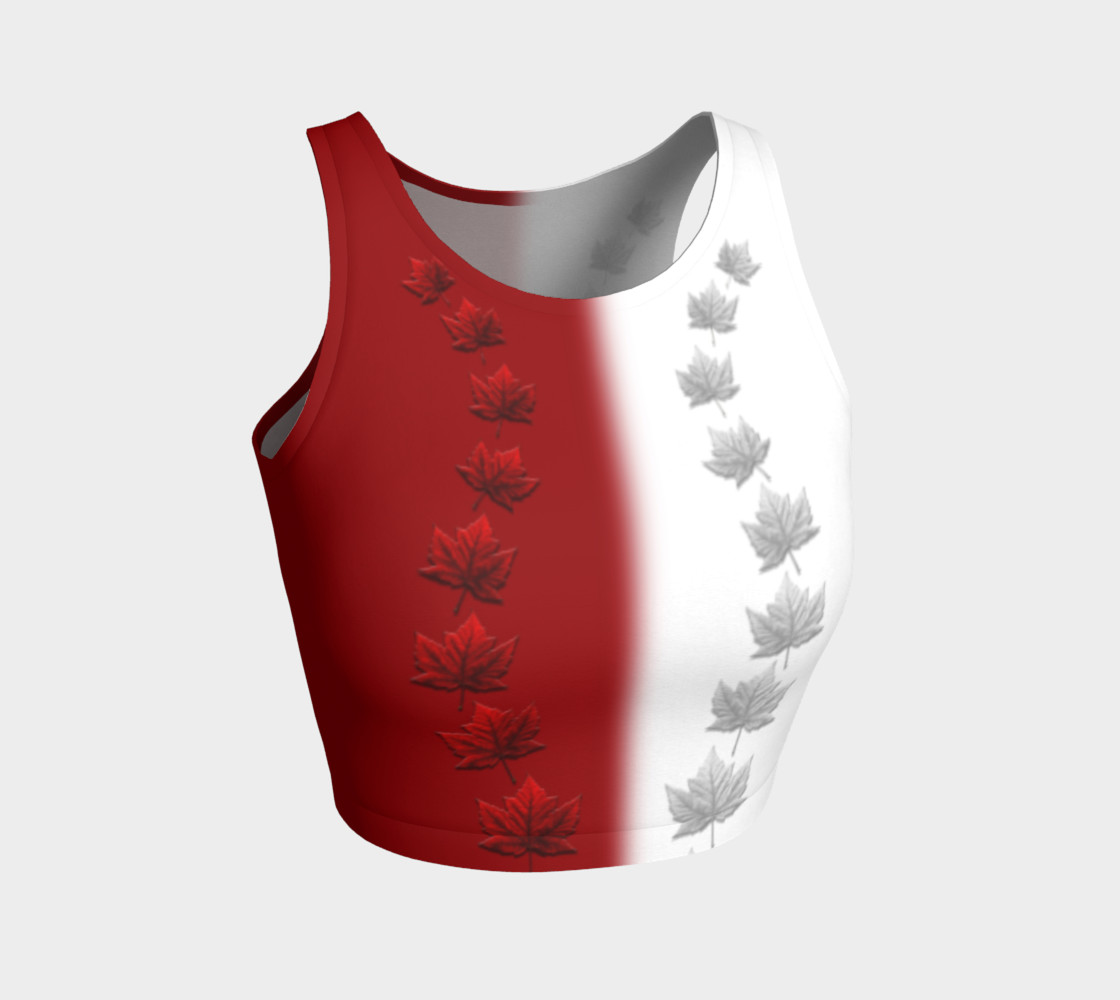 Aperçu 3D de Canada Flag Sports Crop Tops 2 Tone Shirts
