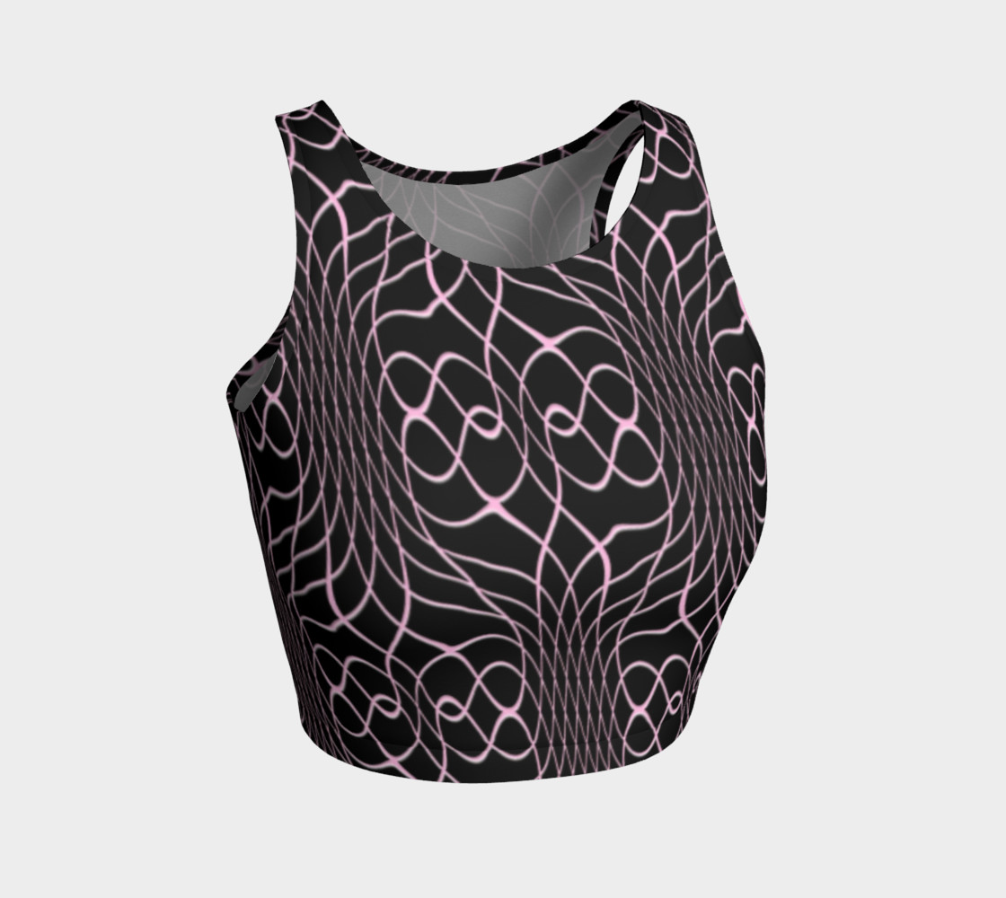 Black Pink Pineapple Twist Crop Top preview #1