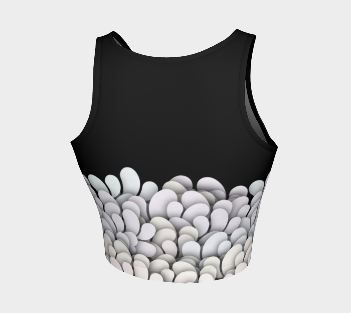 Black and White - Petals Athletic Crop Top thumbnail #3