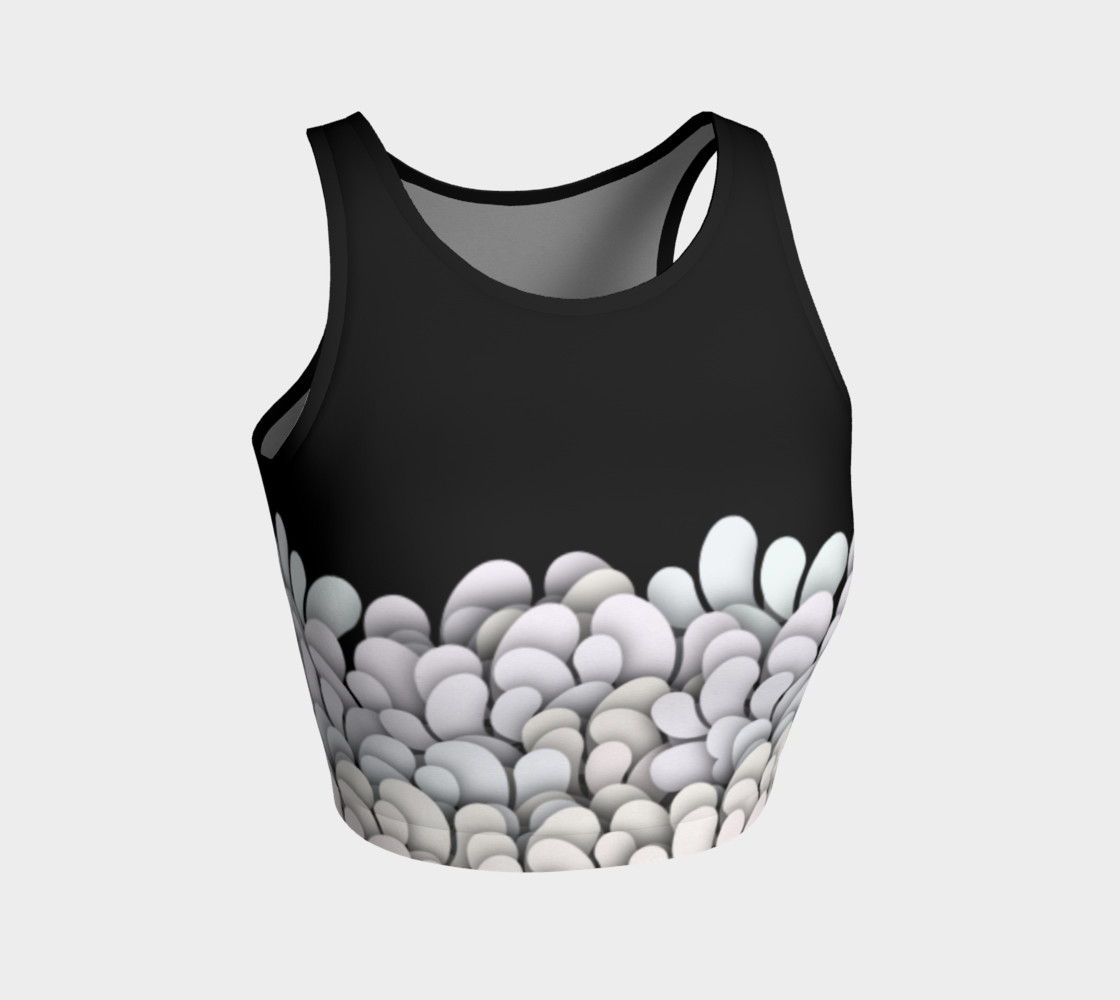 Black and White - Petals Athletic Crop Top thumbnail #2
