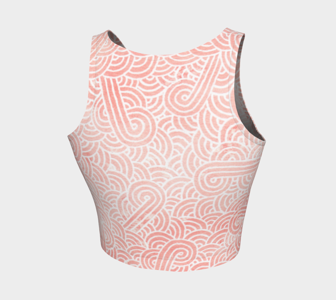 Rose quartz and white swirls doodles Athletic Crop Top preview #2