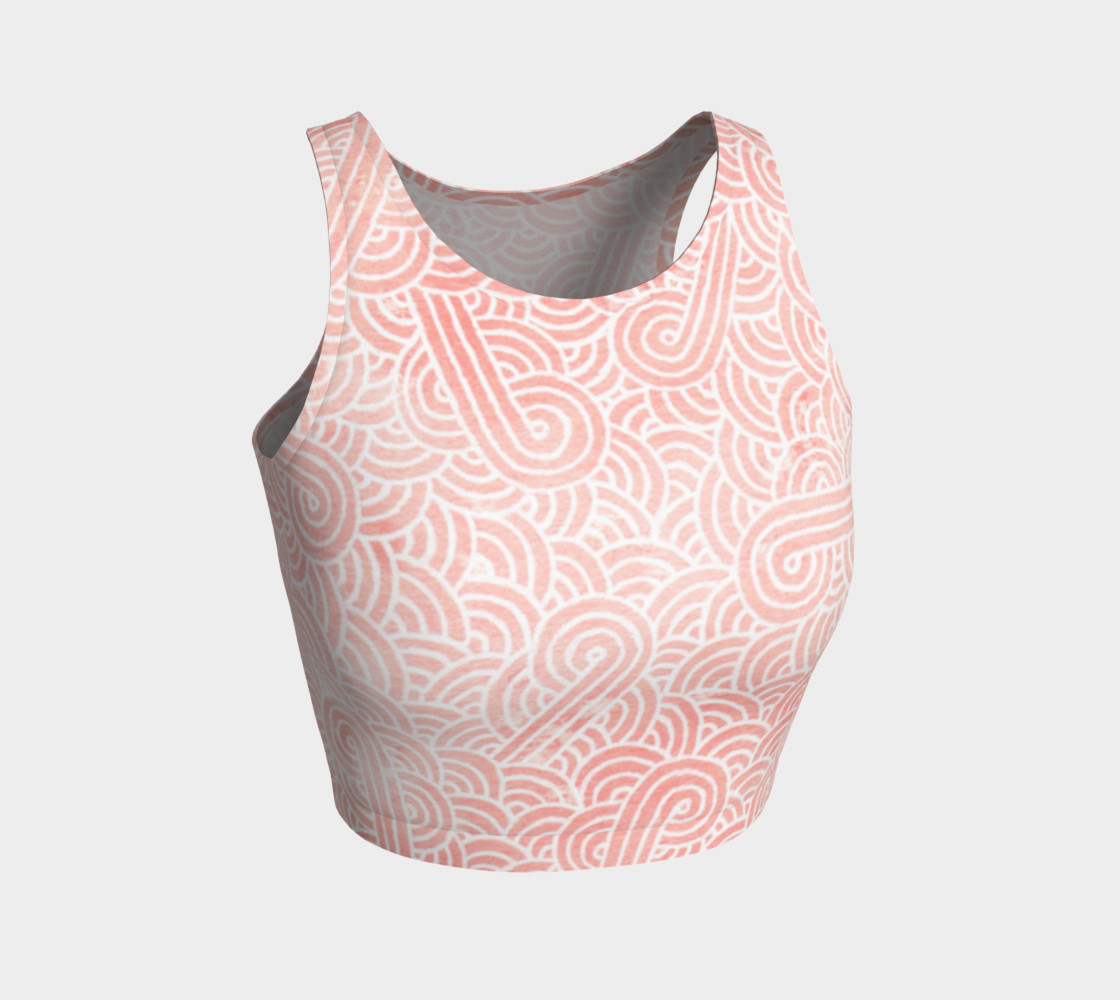 Rose quartz and white swirls doodles Athletic Crop Top preview #1