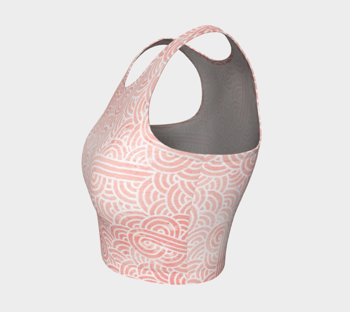 Rose quartz and white swirls doodles Athletic Crop Top preview #3