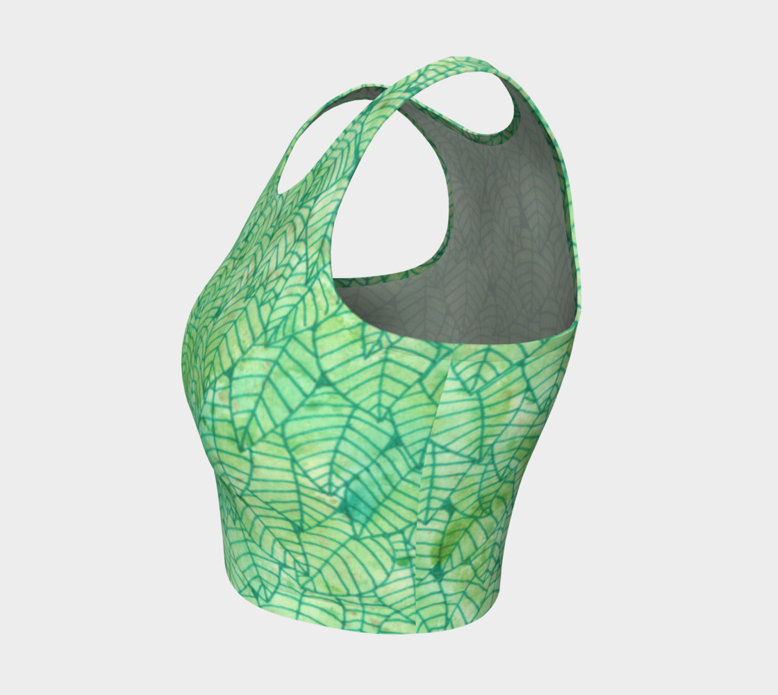 Green foliage Athletic Crop Top preview #3