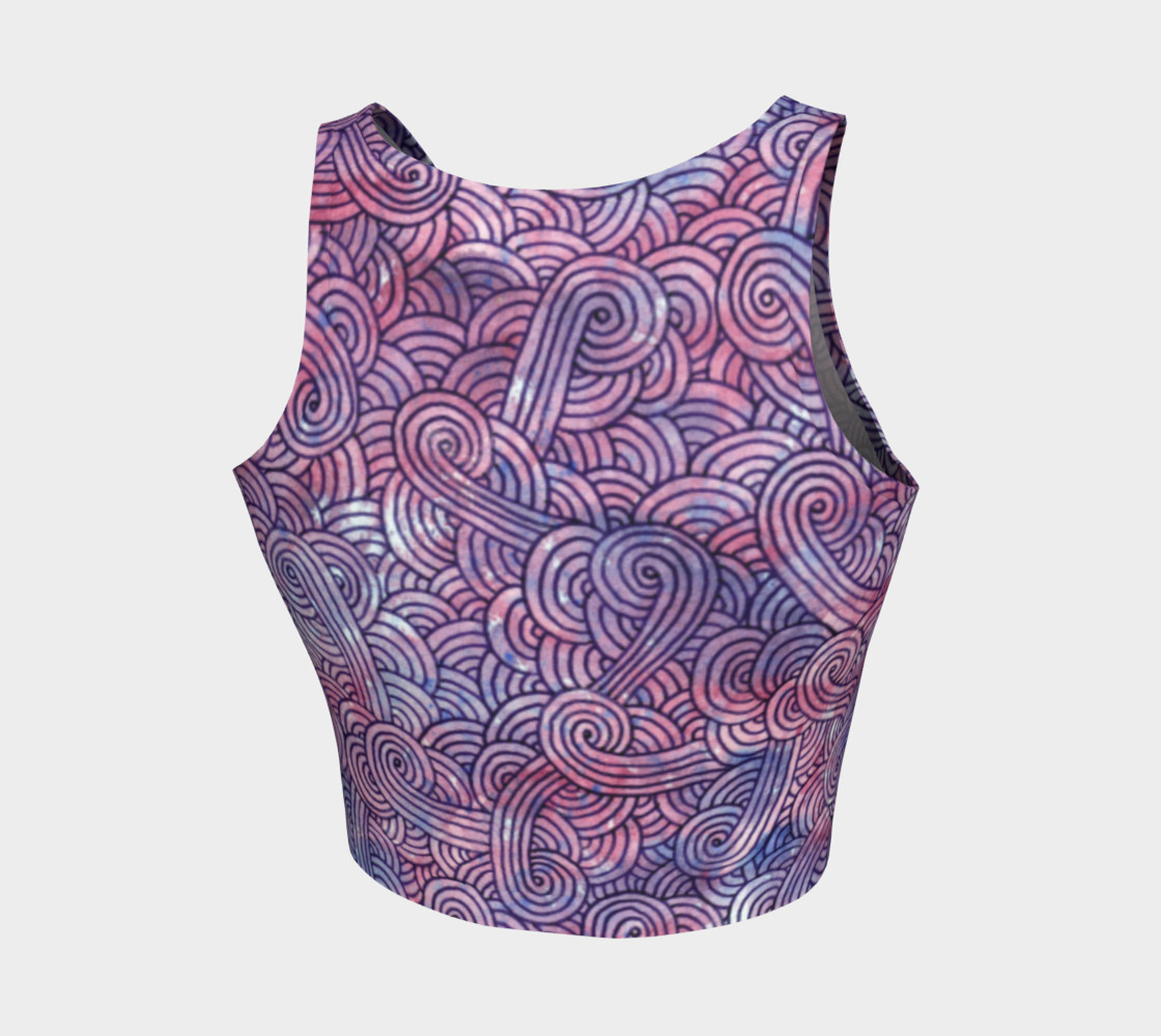 Purple swirls doodles Athletic Crop Top preview #2