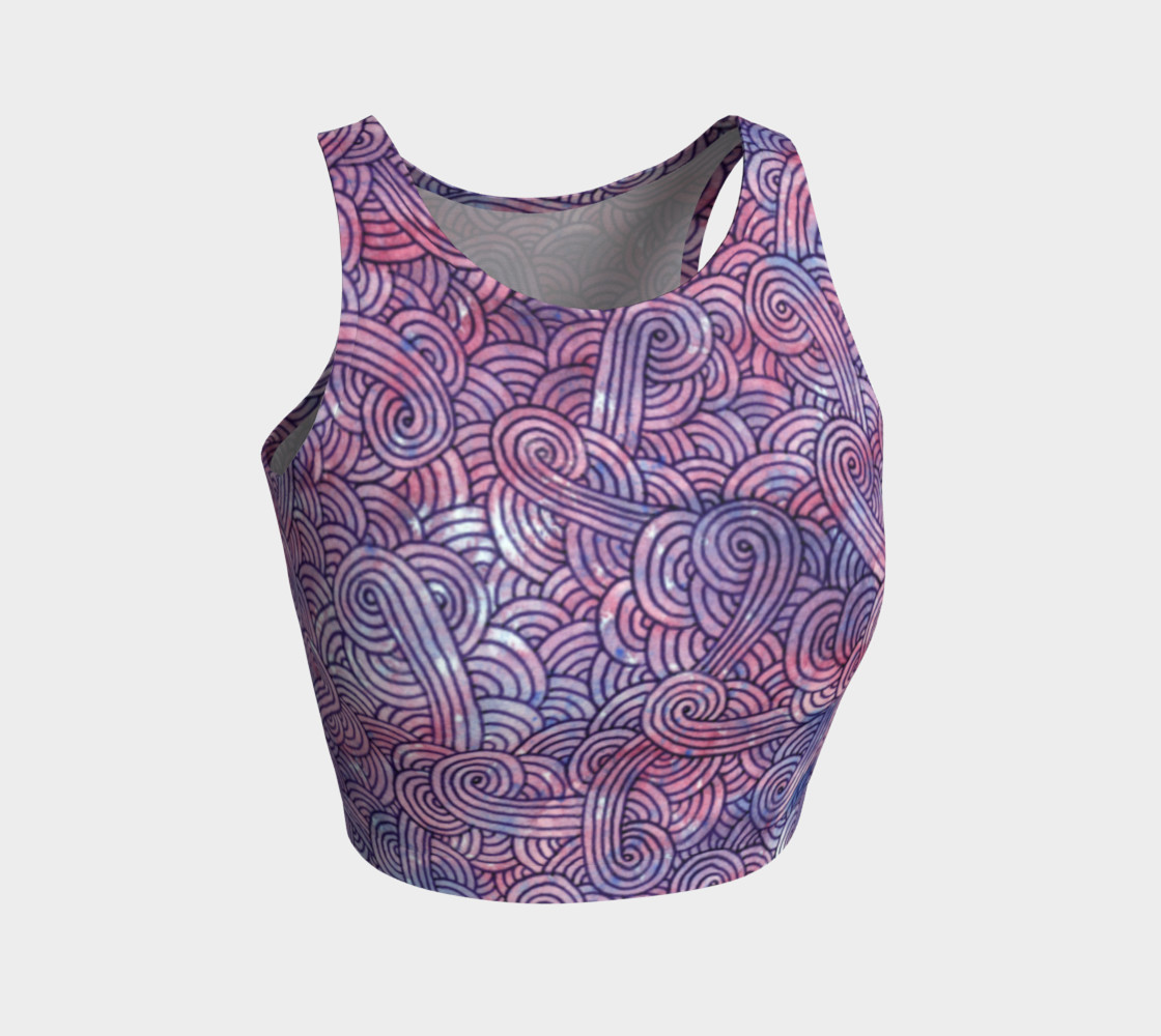 Purple swirls doodles Athletic Crop Top preview #1
