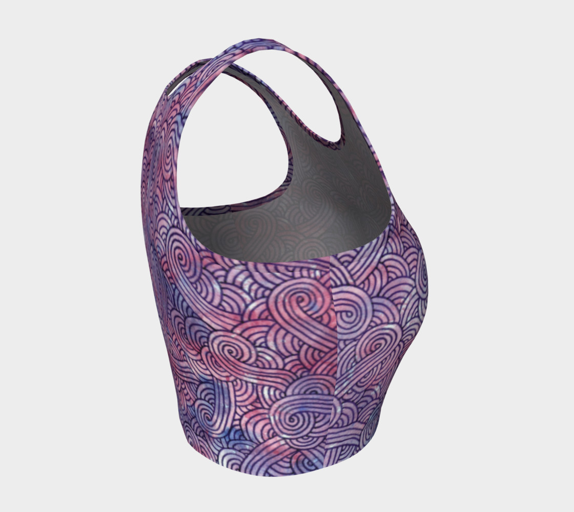 Purple swirls doodles Athletic Crop Top preview #4