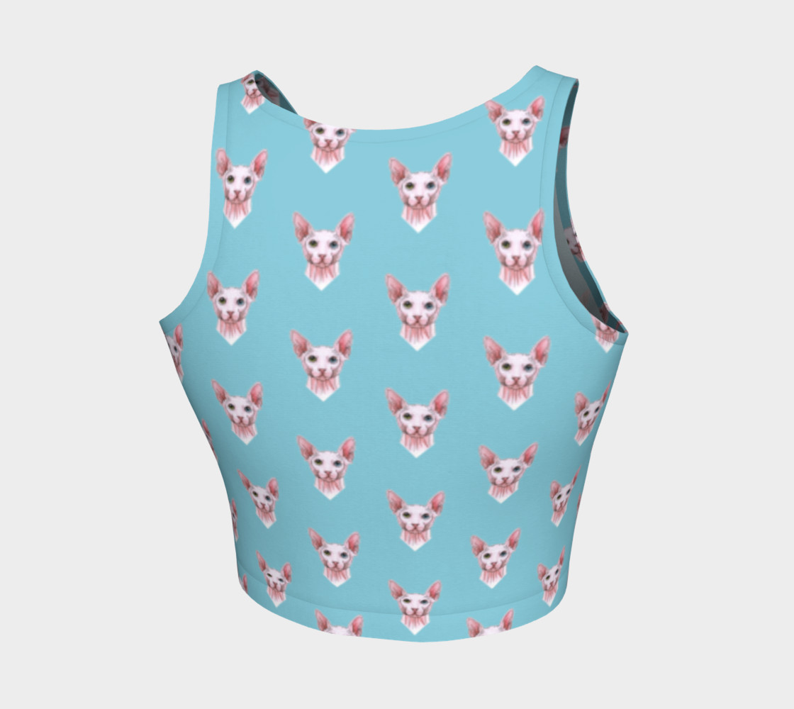 Sphynx cats pattern Athletic Crop Top preview #2