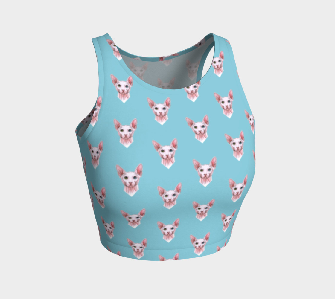 Sphynx cats pattern Athletic Crop Top preview #1