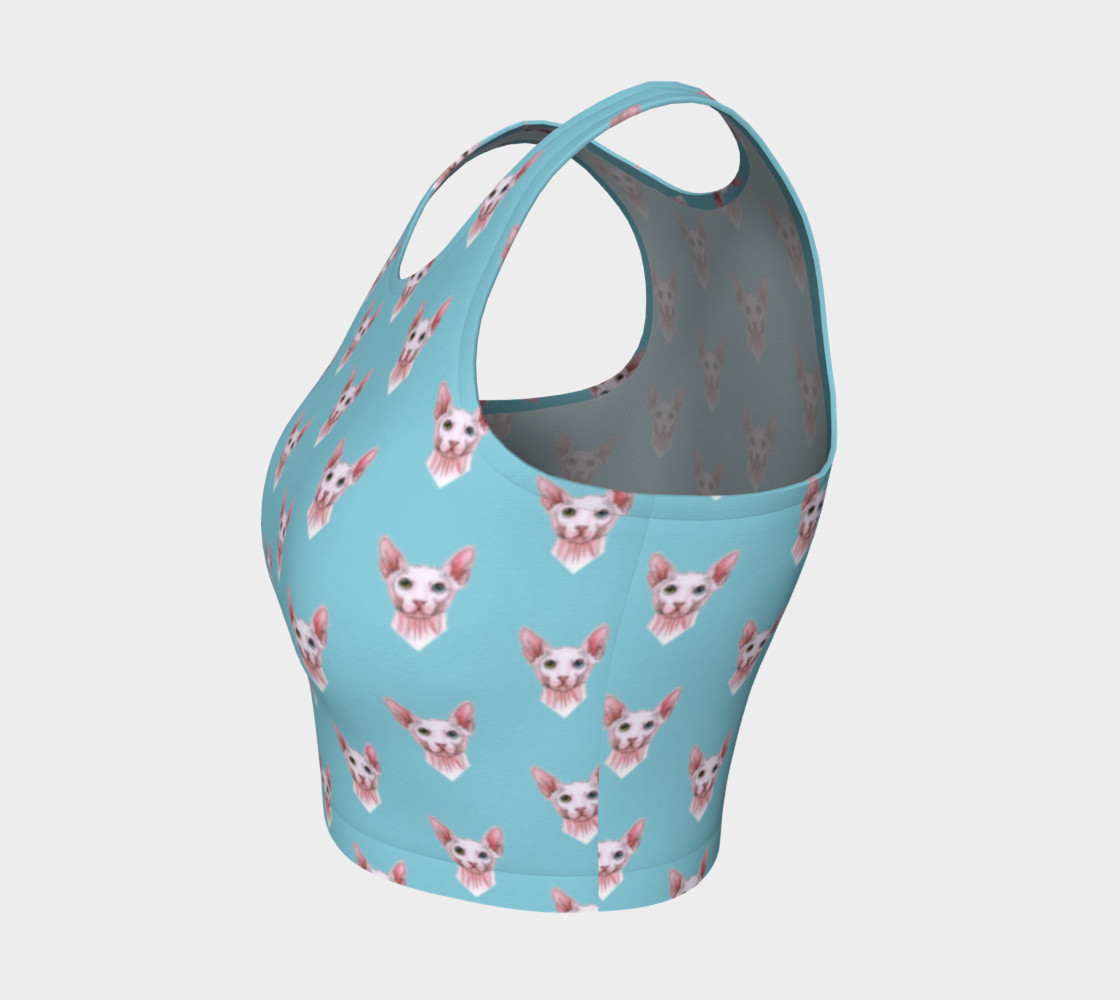 Sphynx cats pattern Athletic Crop Top preview #3