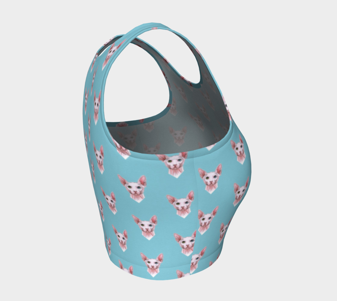 Sphynx cats pattern Athletic Crop Top preview #4