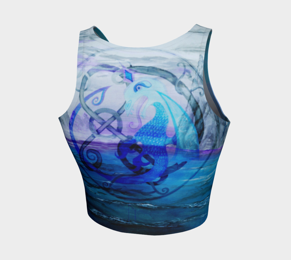 Blue Viking Dragon Athletic Crop Top preview #2