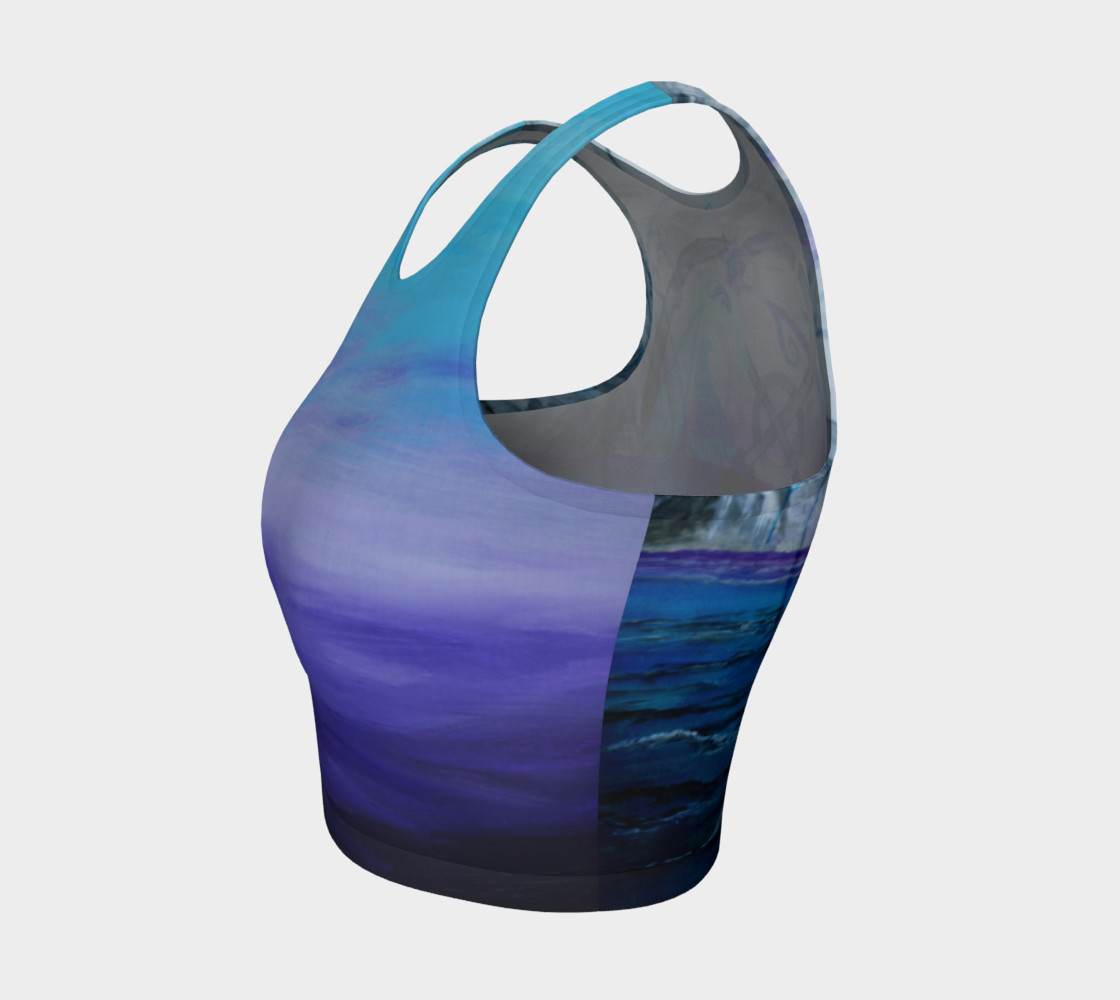Blue Viking Dragon Athletic Crop Top preview #3