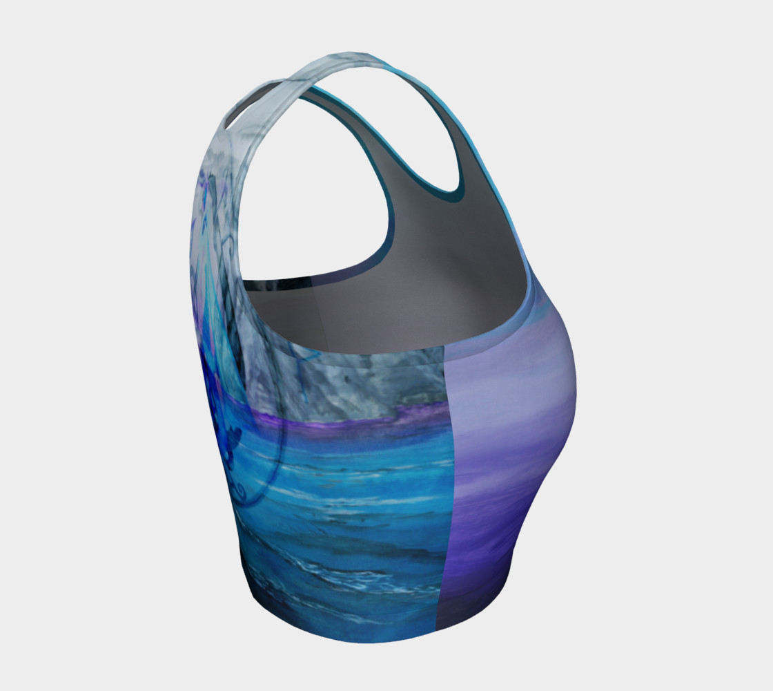 Blue Viking Dragon Athletic Crop Top preview #4