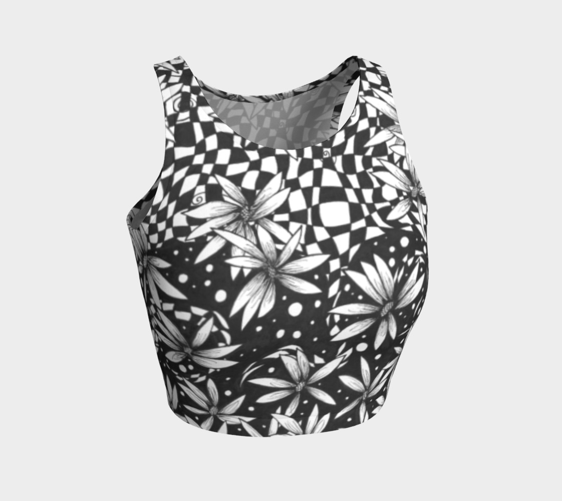 Flower of Life Geometry Crop Power Tank preview #1