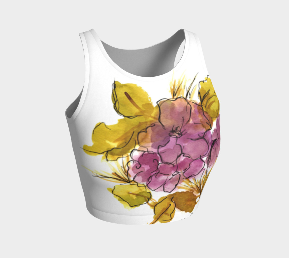 pink flower crop top preview #1