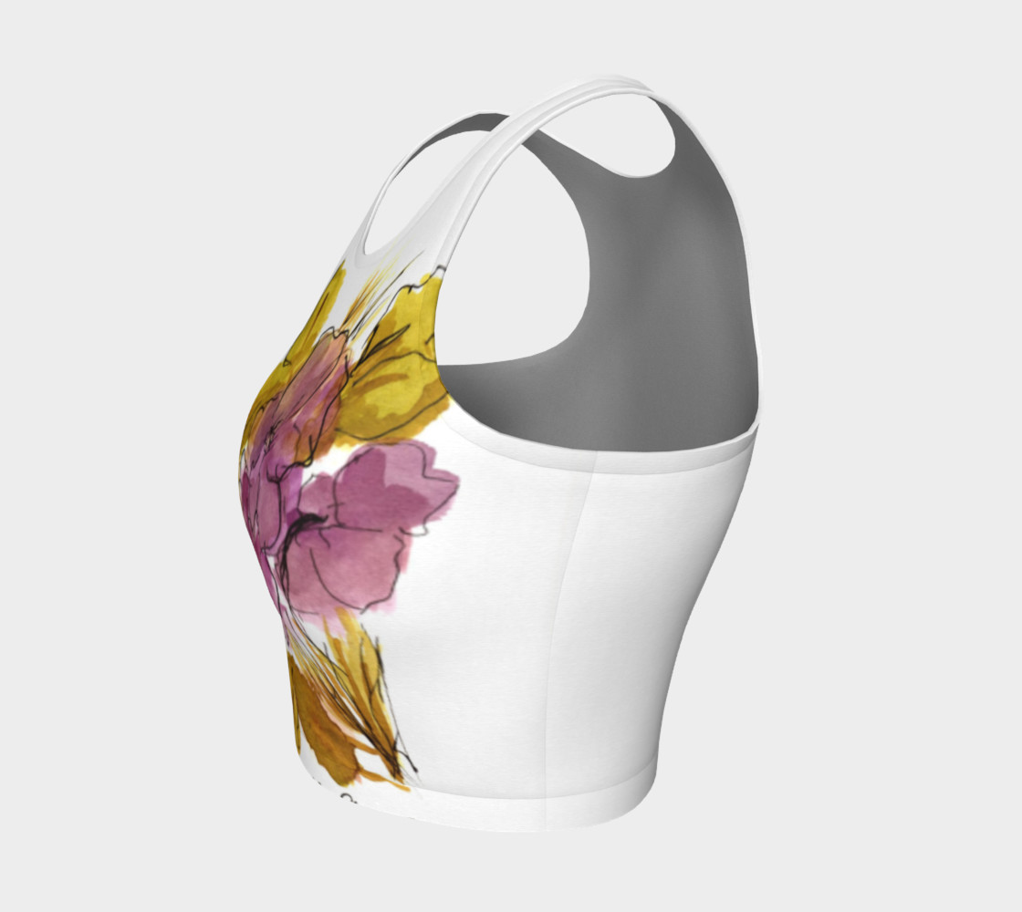 pink flower crop top preview #3