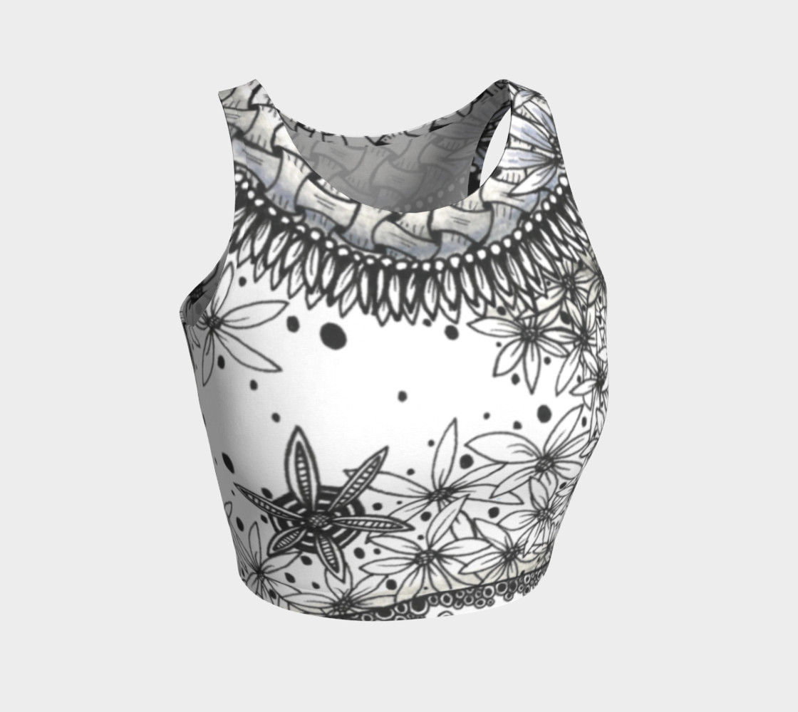 Transforming Floral Crop Athletic Top 3D preview