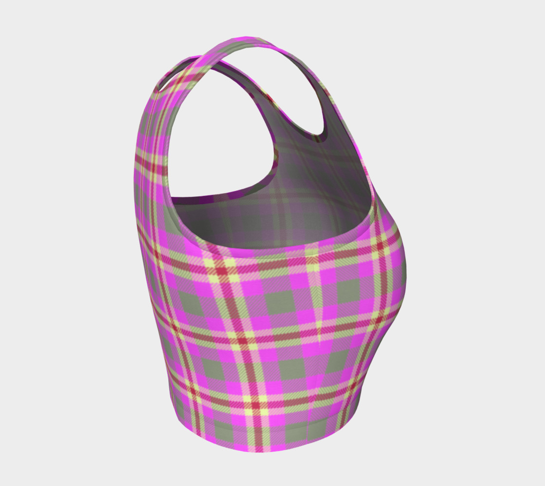 Pink Plaid Athletic Crop Top preview #4