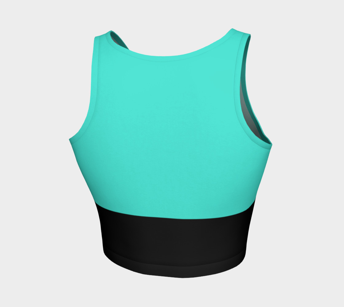 Black and Turquoise Athletic Crop Top thumbnail #3