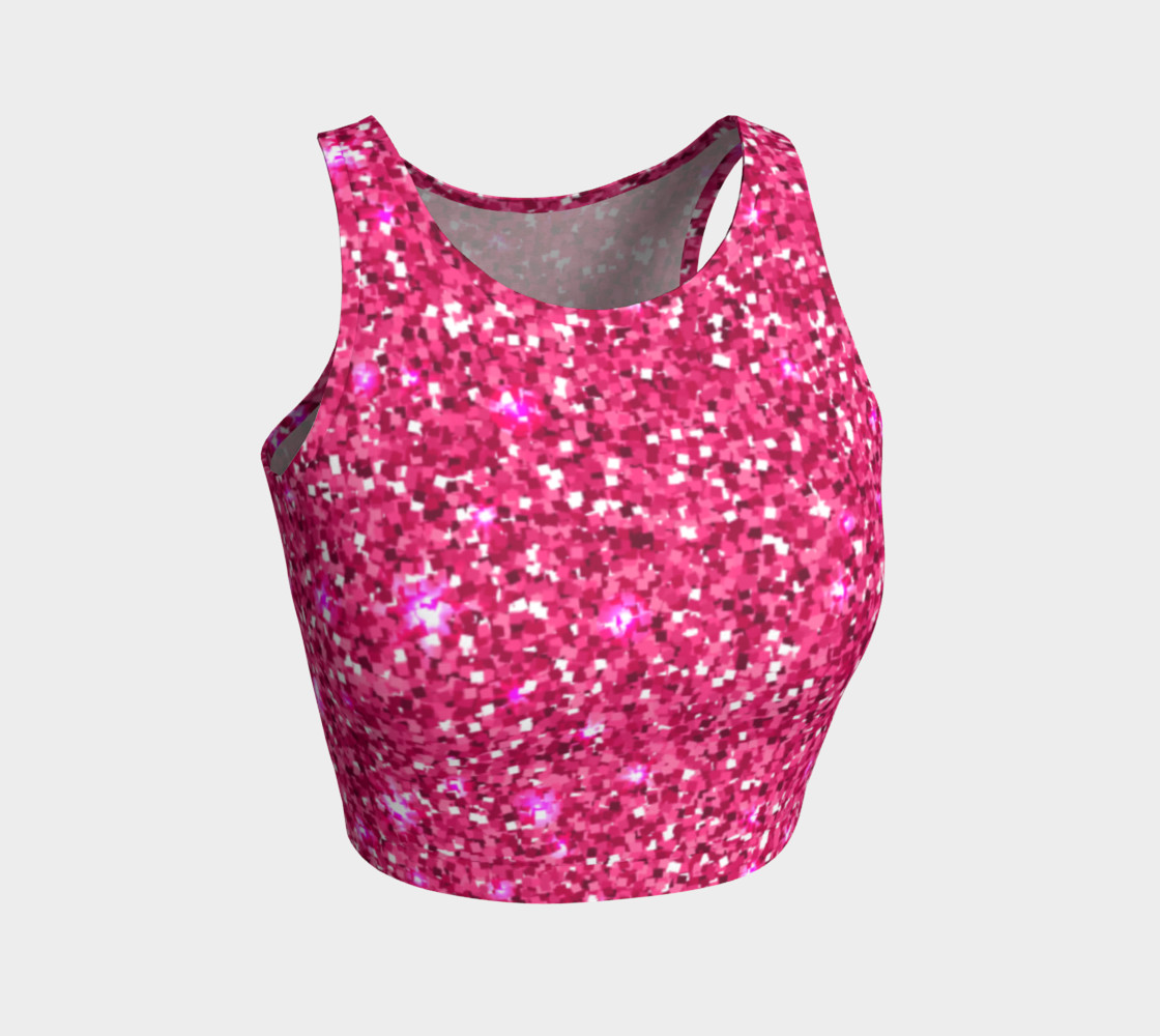 Hot Pink Glitter Athletic Crop Top, Athletic Crop Top by Red Wyvern  Treasures u0026 Gifts | Shop | Art of Where